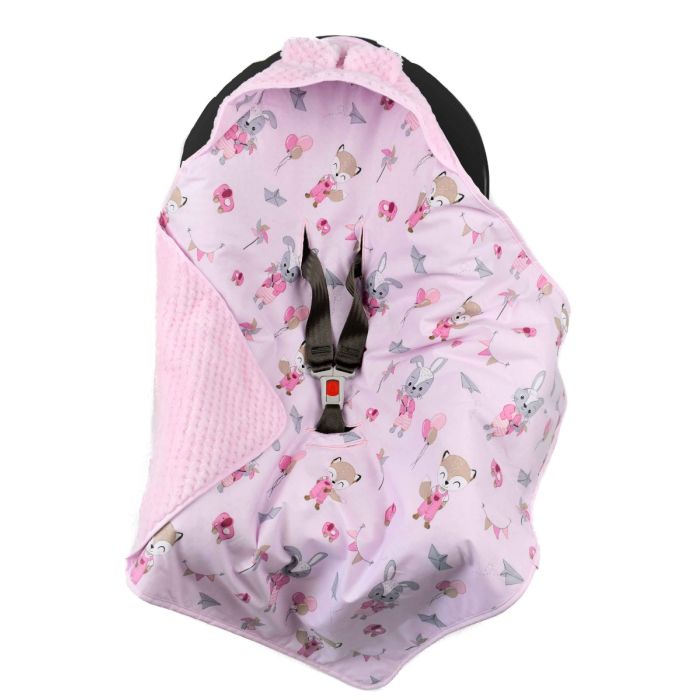 Autokrēsliņa guļammaiss "Sugarland" 80x80 cm rozā