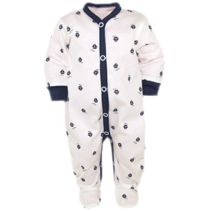 Zīdaiņu kokvilnas rāpulītis ar piedurknēm "Marine" 