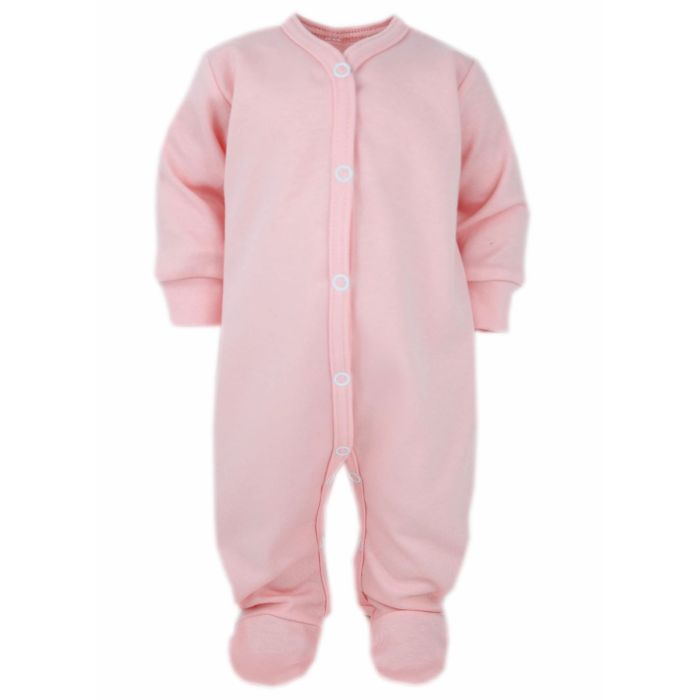 Zīdaiņu kokvilnas rāpulītis ar piedurknēm  "Blank" candy pink