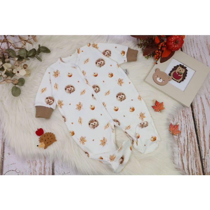 Zīdaiņu kokvilnas rāpulītis ar piedurknēm  "George" 