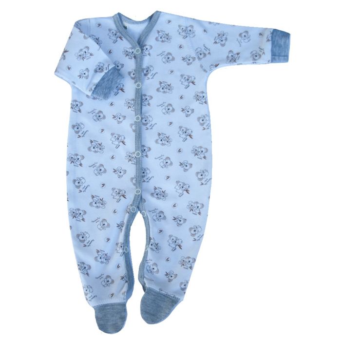 Zīdaiņu kokvilnas rāpulītis ar piedurknēm "Koala" pelēks