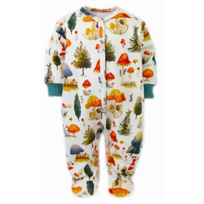 Zīdaiņu kokvilnas rāpulītis ar piedurknēm  "Woodland" 