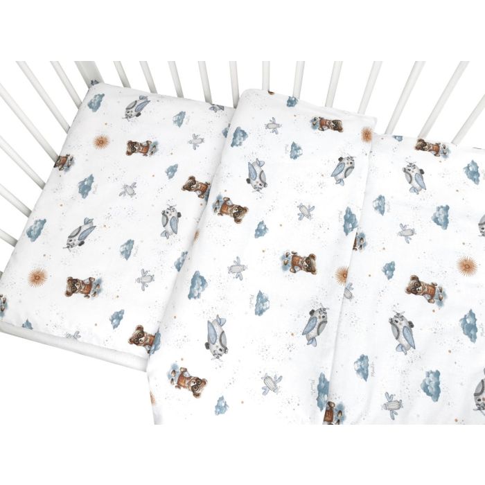 Gultas veļa bērniem 135x100 "Aviator teddy blue" 
