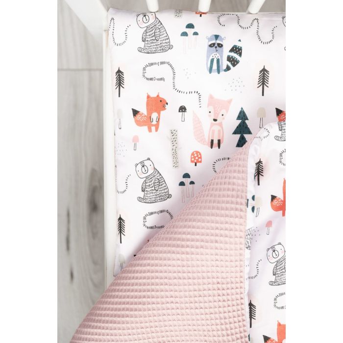Bērnu gultas veļa 135x100 "Waffle with fox" 