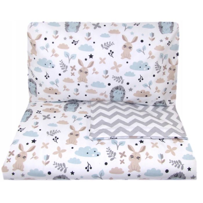 Bērnu gultas veļa 135x100 "Bunny & Hedgehog" 