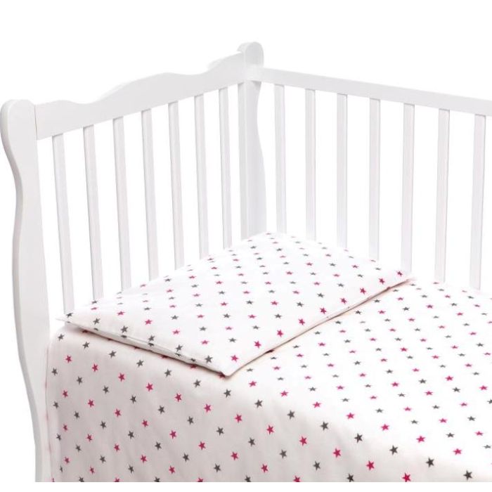 Bērnu gultas veļa 135x100 "Stars" pelēks