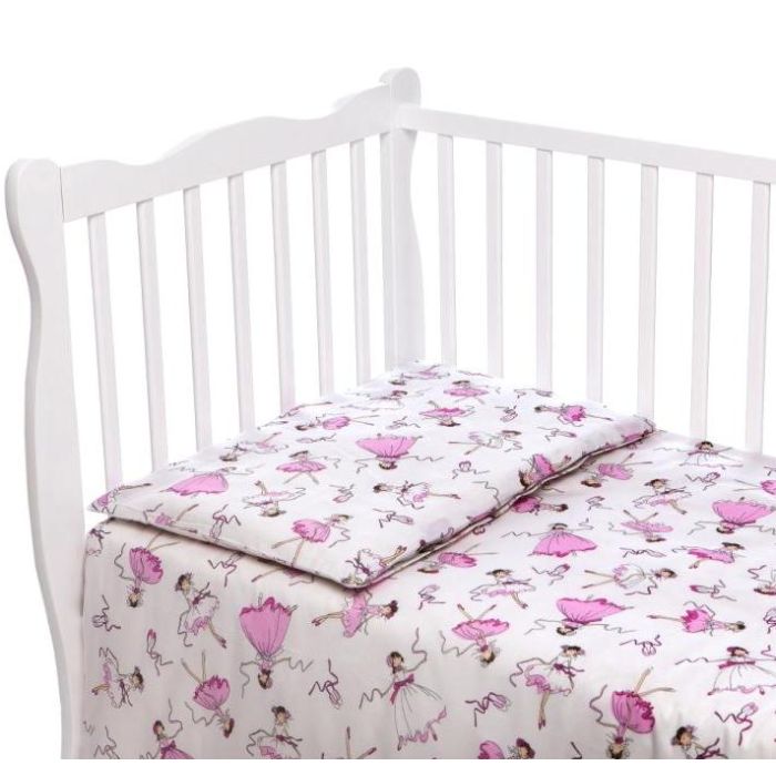 Bērnu gultas veļa 135x100 "Balerina" balts