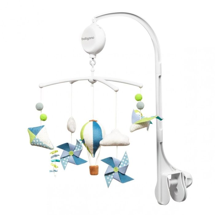 Muzikālais karuselis mazuļa gultiņai "Balloons" ar mīkstām mantiņām