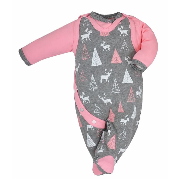 Zīdaiņu komplektiņš no 2 daļam "Brieži" rozā