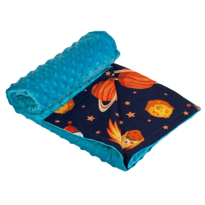 Bērnu pleds "Cosmos" 100x75cm jūras zils
