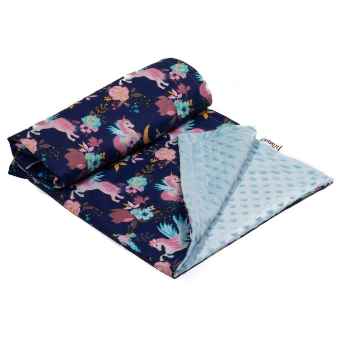 Bērnu pleds 100x75cm "Unicorns" zils 