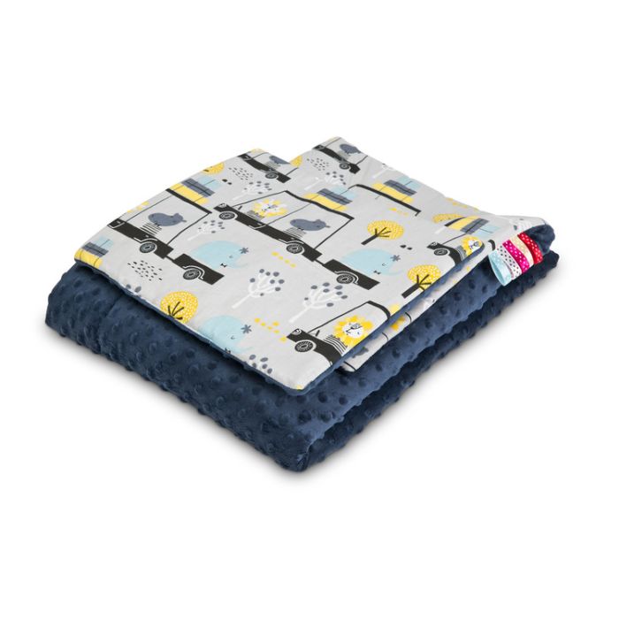 Bērnu sega "Zoo" 100x75cm un spilvens, zils