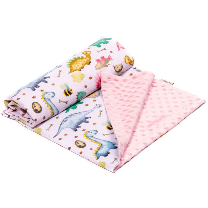 Bērnu pleds 100x75cm "Dino" rozā