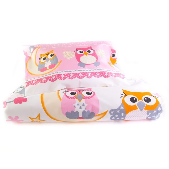 Bērnu gultas veļa šūpulim 80x70cm "Saldi sapņi" rozā krāsā