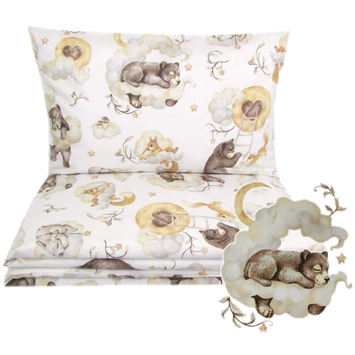  Gultas veļa komplekts šūpulim 80x70cm "Cosy clouds" bēšs