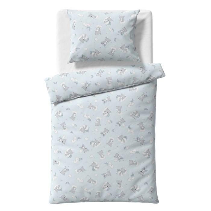 Gultas veļa komplekts šūpulim  80x70cm "Teddy blue" 