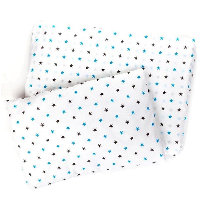 Bērnu gultas veļa šūpulim 80x70cm "Stars" balts