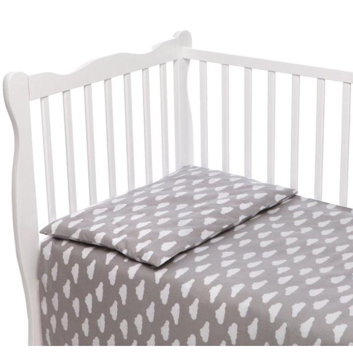 Bērnu gultas veļa 135x100 "Clouds" pelēks