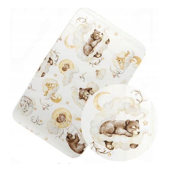 Bērnu palags ar gumiju  "Cosy clouds" bēšs