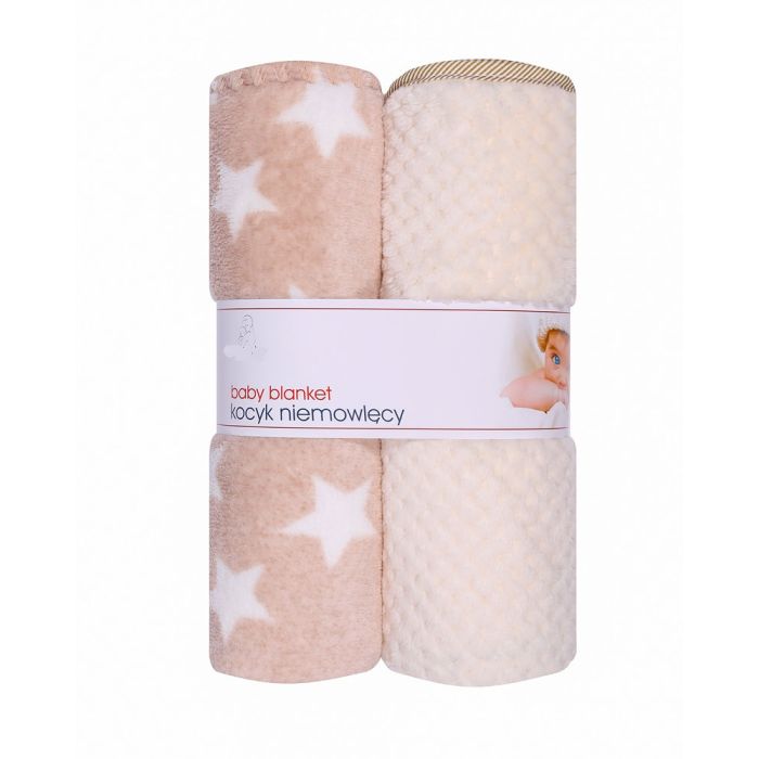 Bērnu pledi "Duo" 90x80 cm smilškrāsas, 2 gab.. Bērnu preču interneta veikals.