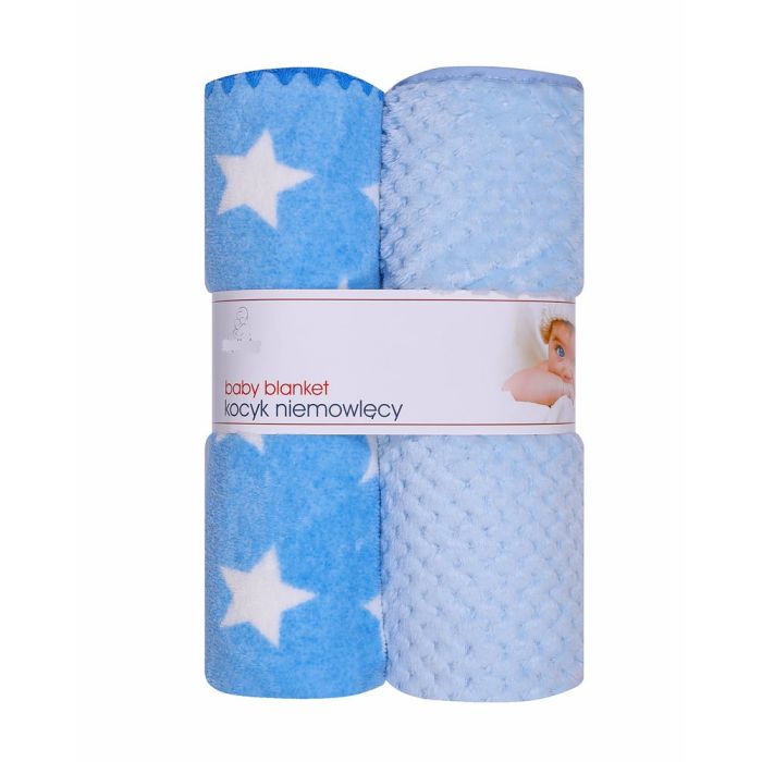 Bērnu pledi "Duo" 90x80 cm zils, 2 gab..