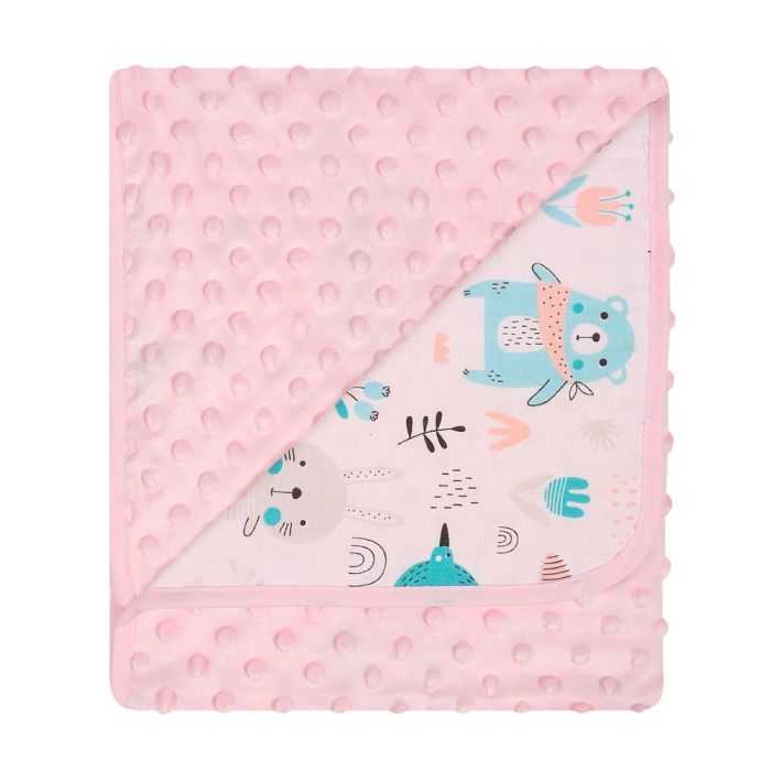Bērnu pleds 90x80 cm "Forest" rozā