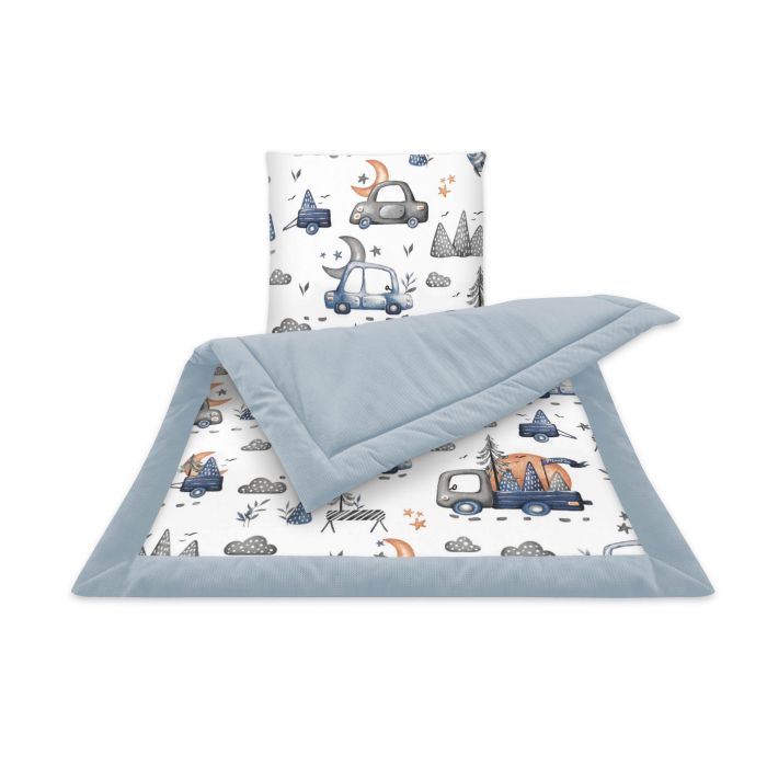 Bērnu pleds un spilvens "On road blue"