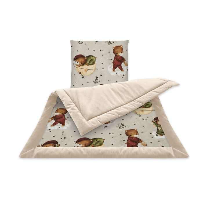 Bērnu pleds un spilvens "Teddy beige" 