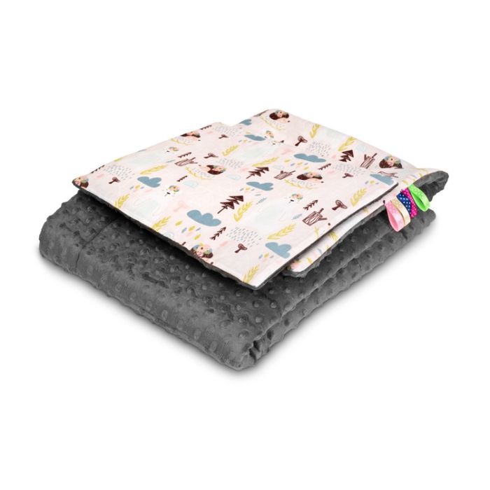 Bērnu sega "Hedgehog" 100x75cm un spilvens, pelēks