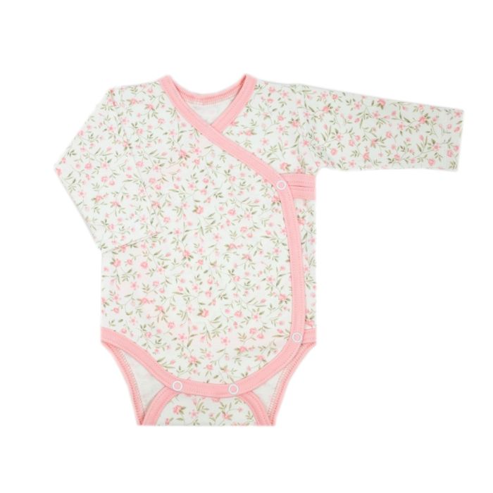 Bodijs ar garām piedurknēm "Candy flowers pink"    