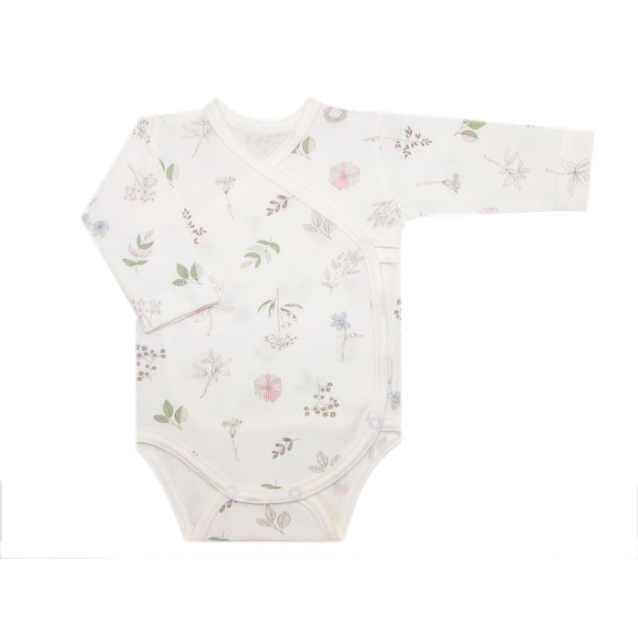 Bodijs ar garām piedurknēm "Story by nature white"    