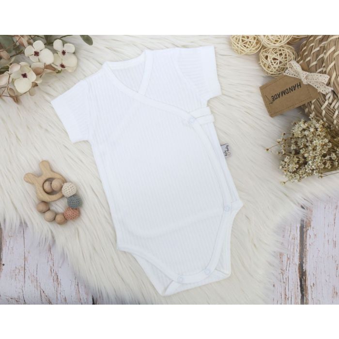 Bērnu bodijs ar īsām piedurknēm "Kos" milky white