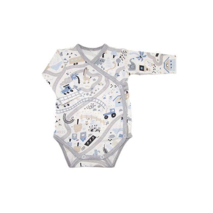 Bodijs ar garām piedurknēm "Sunny days" pelēks