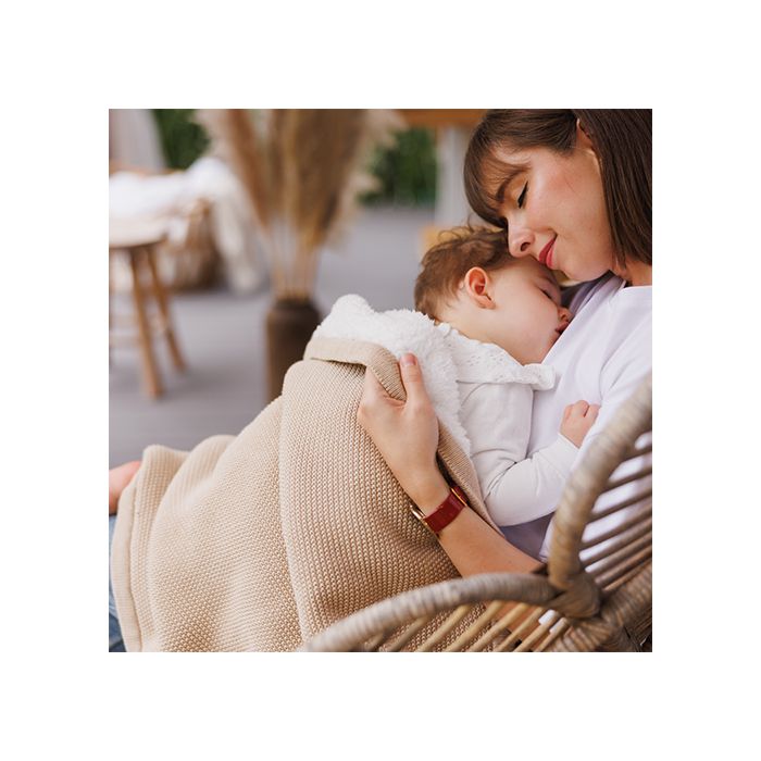 Babyono pledas medvilninis su flisu kreminis 1659/02