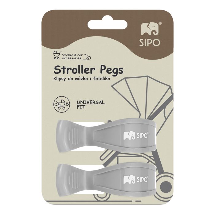 SIPO spaustukai vežimėliams 2vnt pilki SCA-20LG