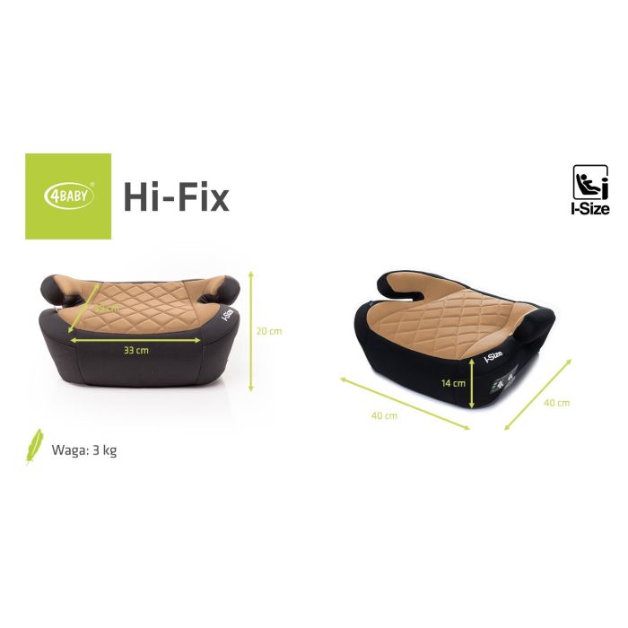 4Baby autokėdutė HI-FIX 125-150CM kreminė I-SIZE