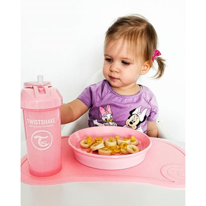 Twistshake buteliukas su šiaudeliu 360 ml nuo 6mėn rožinis 78588