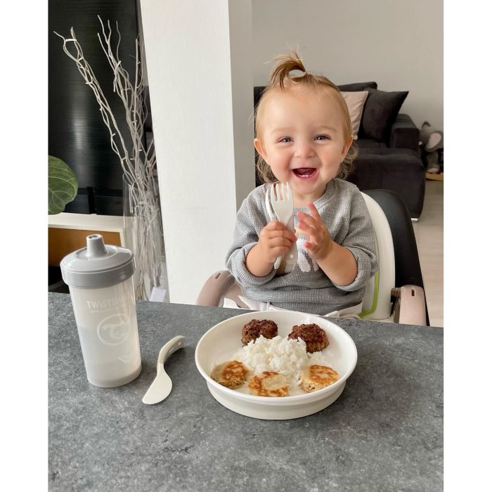 Twistshake lėkštutė su dangteliu balta 78167
