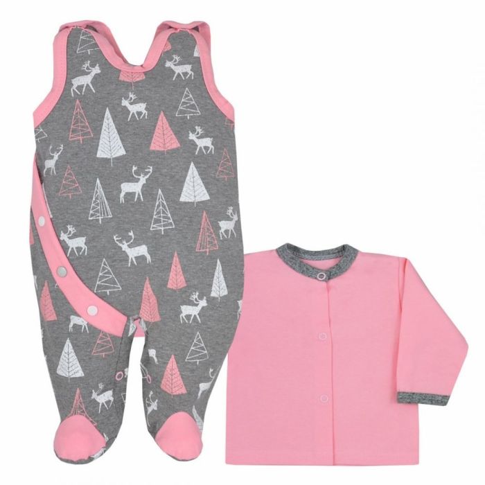 Zīdaiņu komplektiņš no 2 daļam "Brieži" rozā