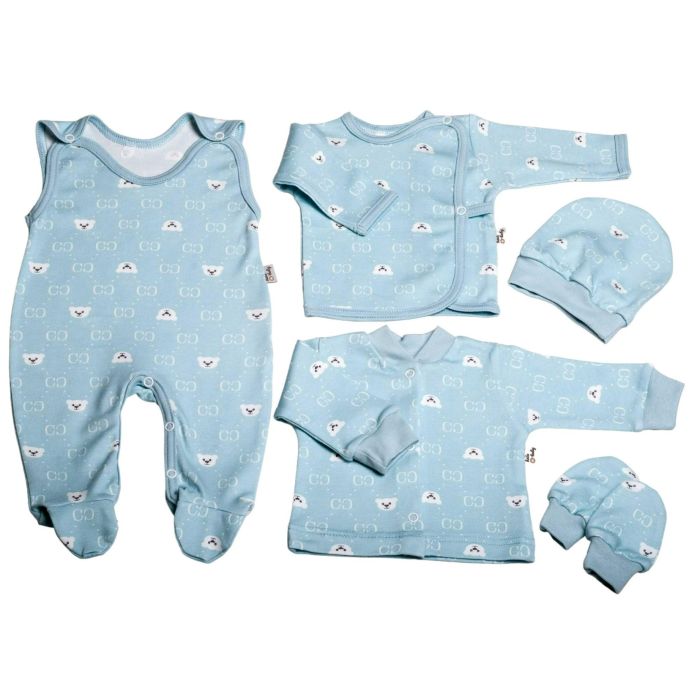 Bērnu komplektiņš no 5 daļam "Bear glamour mint"