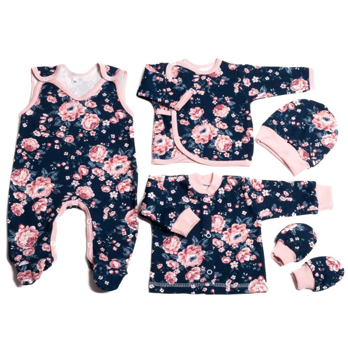 Bērnu komplektiņš no 5 daļam "Flora navy"