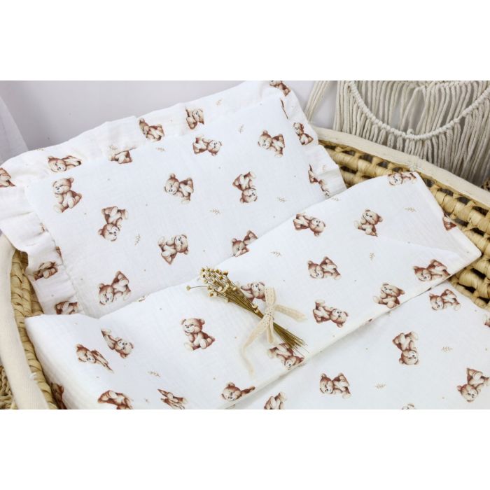 Muslīna komplekts bērniem "Dreaming bear" pleds un spilvens