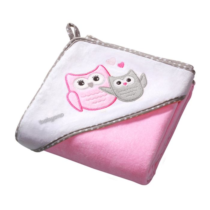 Dvielis ar kapuci "Pūcīte" 100X100cm "velour" rozā