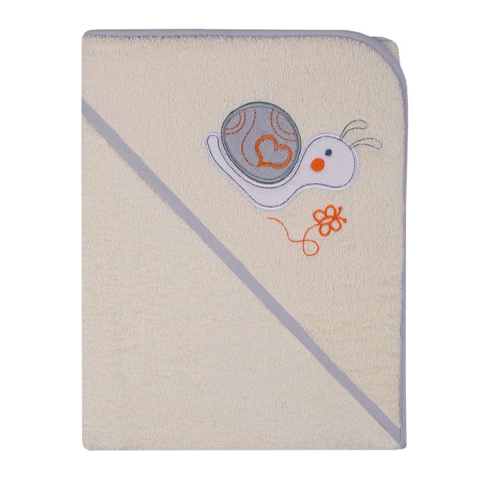 Dvielis ar kapuci "Snail" 100x100cm "termofrotte" bēšs