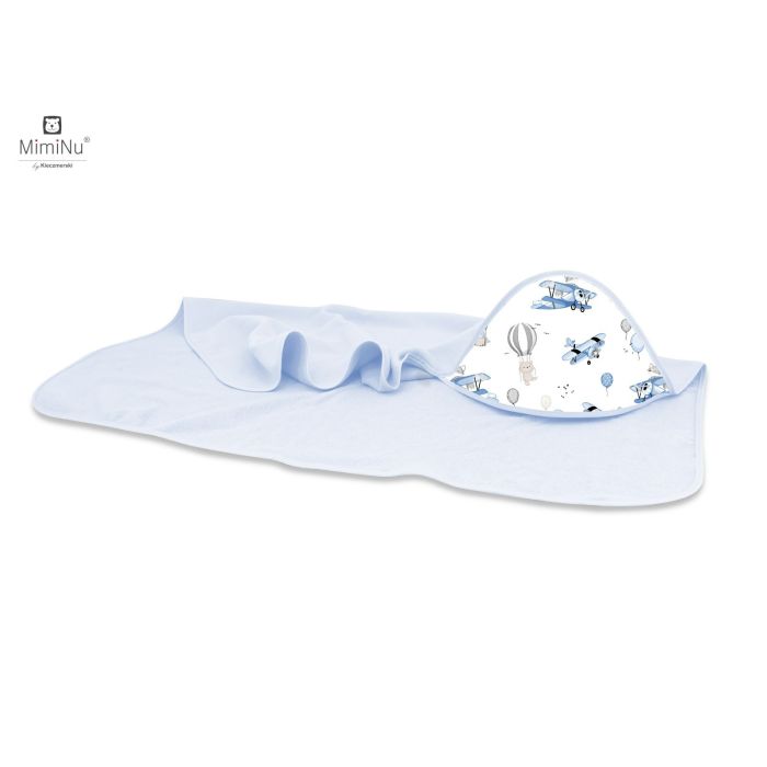 Dvielis ar kapuci "UP" 100x100 cm blue