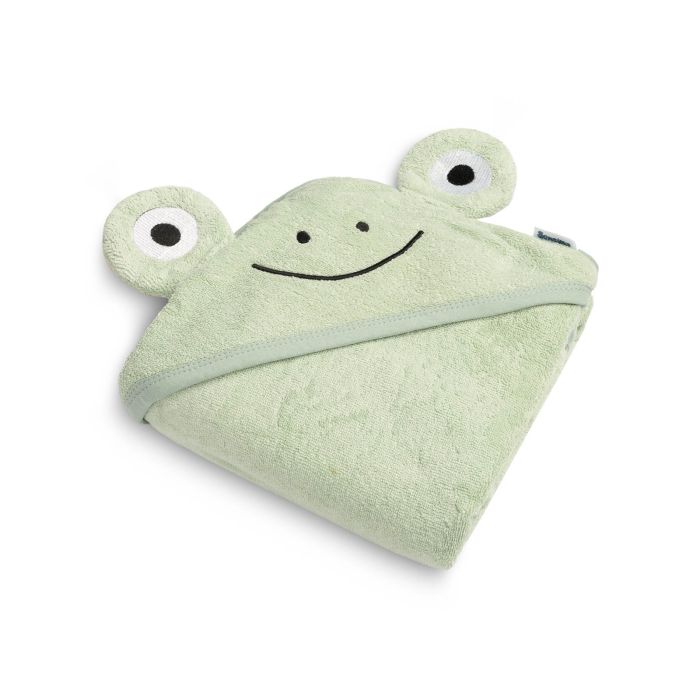 Dvielis mazulim ar kapuci "Frog" 90x90 cm green