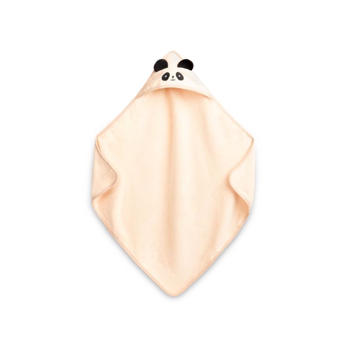 Dvielis mazulim ar kapuci "Panda" 90x90 cm beige