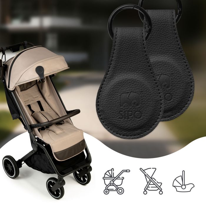 SIPO laikikliai vežimėliui magnetiniai  2vnt juodi SCA-16