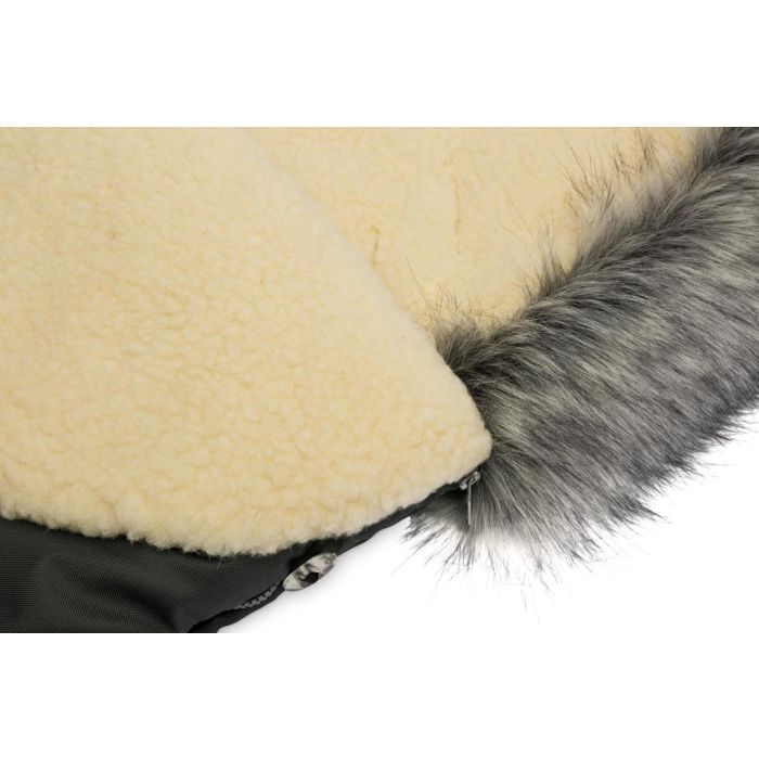 Sensillo vokelis vežimėliui, ESKIMO, vilnonis, 100x46, tamsiai pilkas, 8341