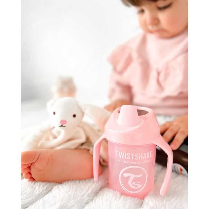 Twistshake puodelis mini rožinis nuo 4mėn 230 ml 78267